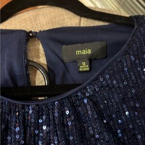 Maia Navy Sequin Cocktail Dress